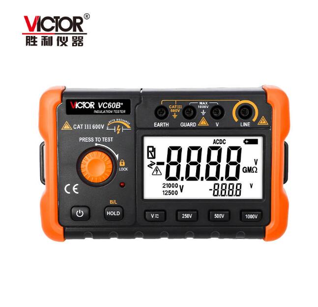 VC60B＋绝缘电阻测试仪VC60D+ 兆欧表 数字摇表 250V 500V 1000V测试电压